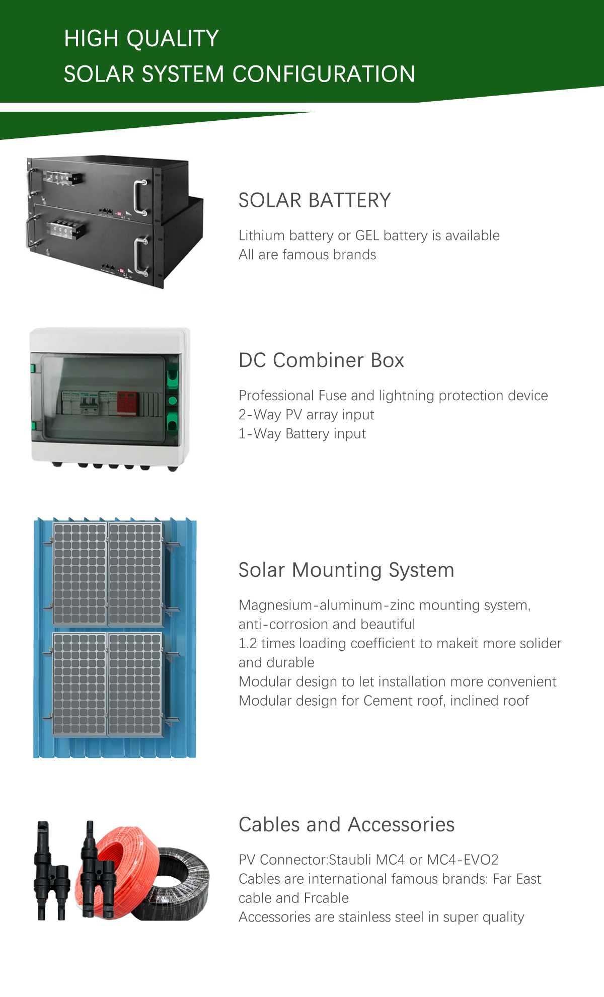 3kw 4kw piha Hybrid Solar System Details